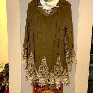 Chocolate green lace dress